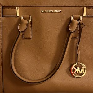 Michale Kors Bag with Gold Accents and Leather Satchel